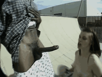 Interracial Deep Gif - Astounding Interracial Deepthroat In Public Skate Park | PornGif.co