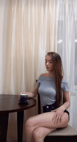 Coffee Porn Gif - Having A Coffee And A Fake Penis | PornGif.co