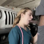 real-nurse-dicklicking-xxl-dark-hued-penis-in-public-garage